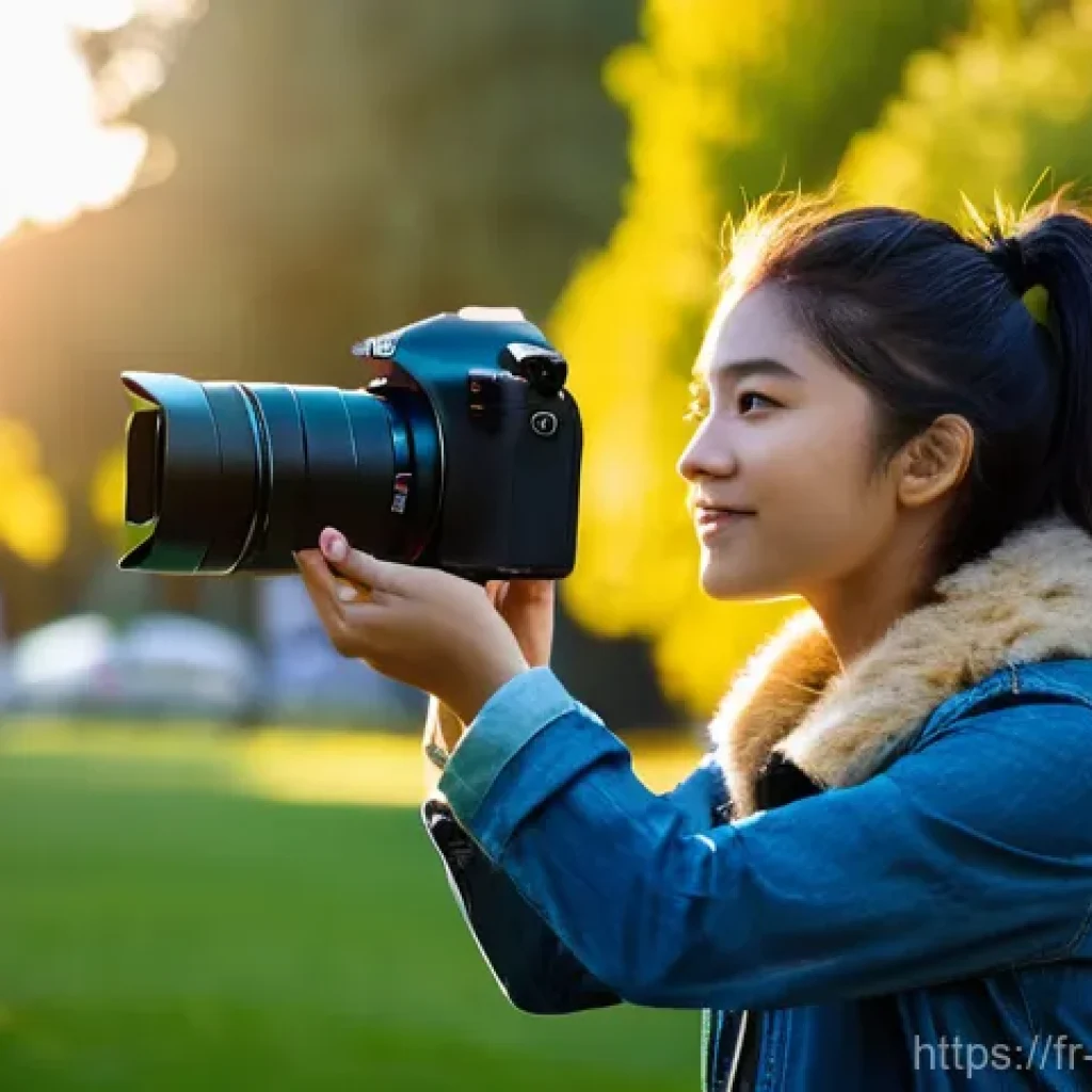 영상제작 현장 장비 사용법 - **Prompt 1: Urban Vlogger Capturing the Golden Hour**
    "A young, energetic female vlogger, dresse...
