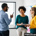 영상제작 장기 프로젝트 관리 팁 - **Prompt:** A vibrant, sun-drenched creative studio space. A diverse team of four professionals (two...